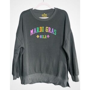 MARDI Gras Women's Gray Mardi Gras NOLA Crewneck Sweatshirt Large